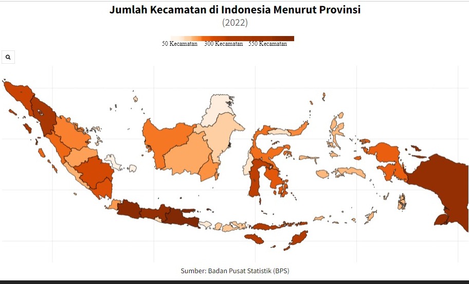 Tiga Wilayah Indonesia dengan Kecamatan Terbanyak